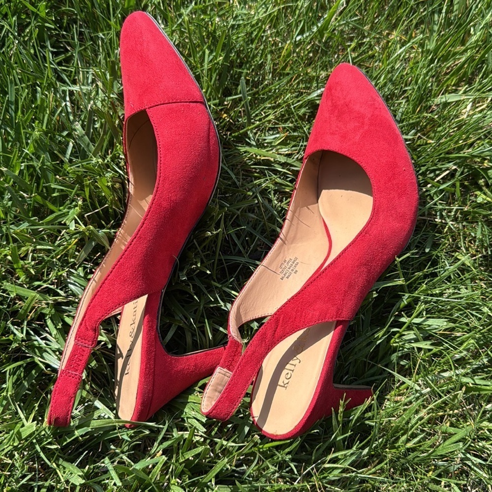 Kelly & Katie Red Suede Women's Shoes - Picture 2 of 8